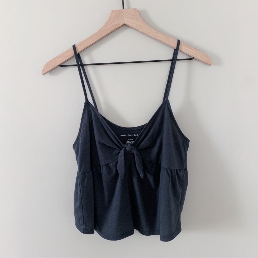 gray bow tie tank top